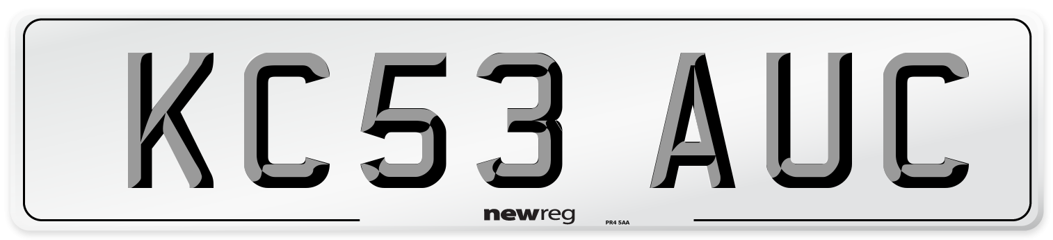 KC53 AUC Number Plate from New Reg